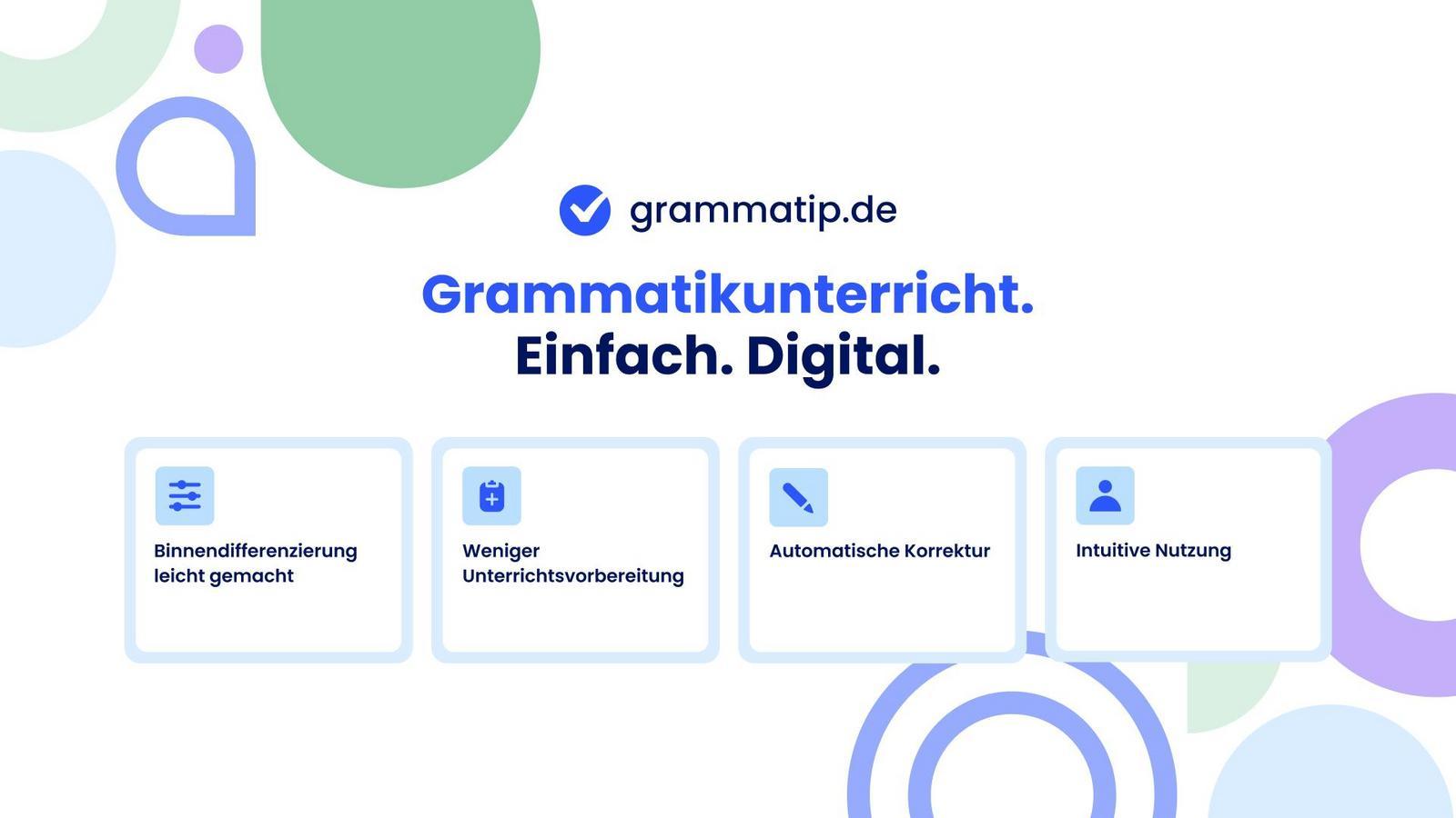Screenshot zur Übersichtsbeschreibung was Grammatip kann